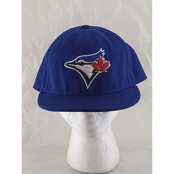 MLB New Era Fitted Cap‎ Toronto Blue Jays Sz 7 3/4 Men Logo Graphic Baseball - Picture 1 of 7